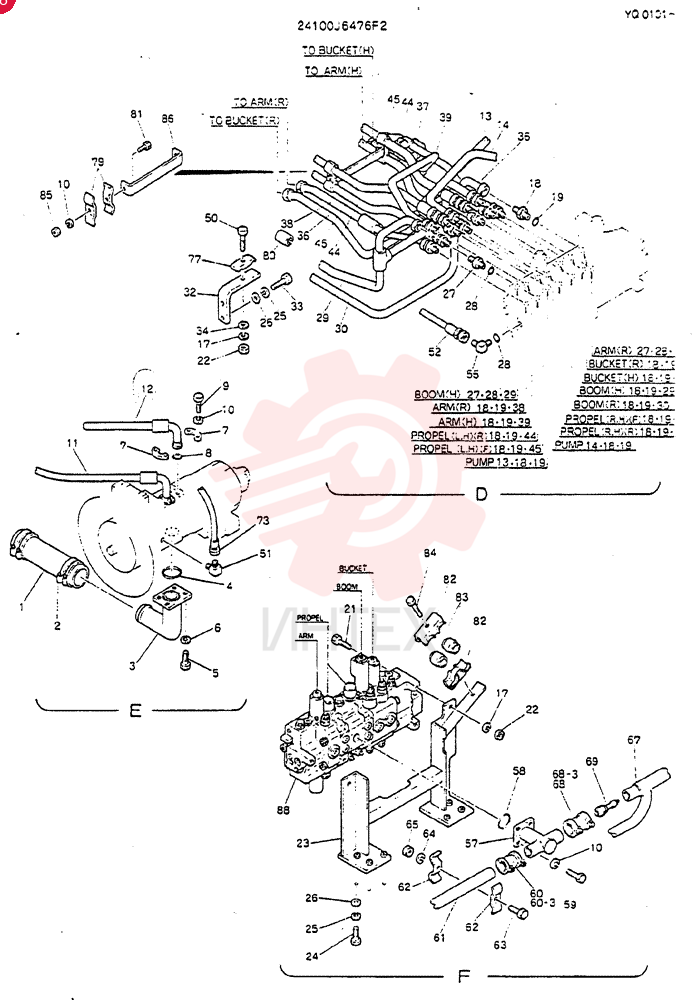 Схема (MD200BLC) - EXCAVATOR BTW YQ0101 - YQ0564 (1/80-12/06) 24100J6476F2 (2)