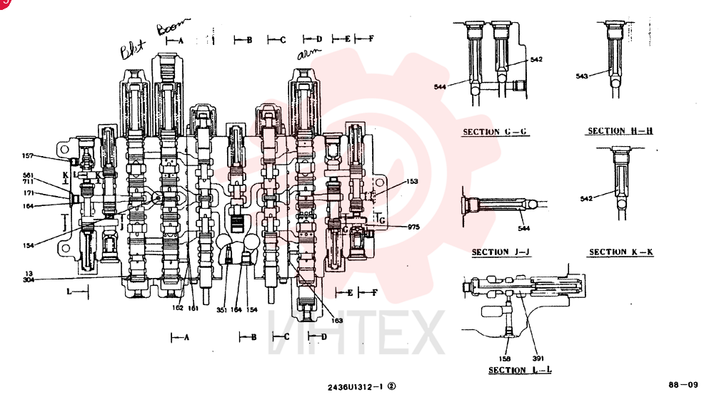 Схема (MD200BLC) - EXCAVATOR BTW YQ0101 - YQ0564 (1/80-12/06) 2436U1312F1 (1)