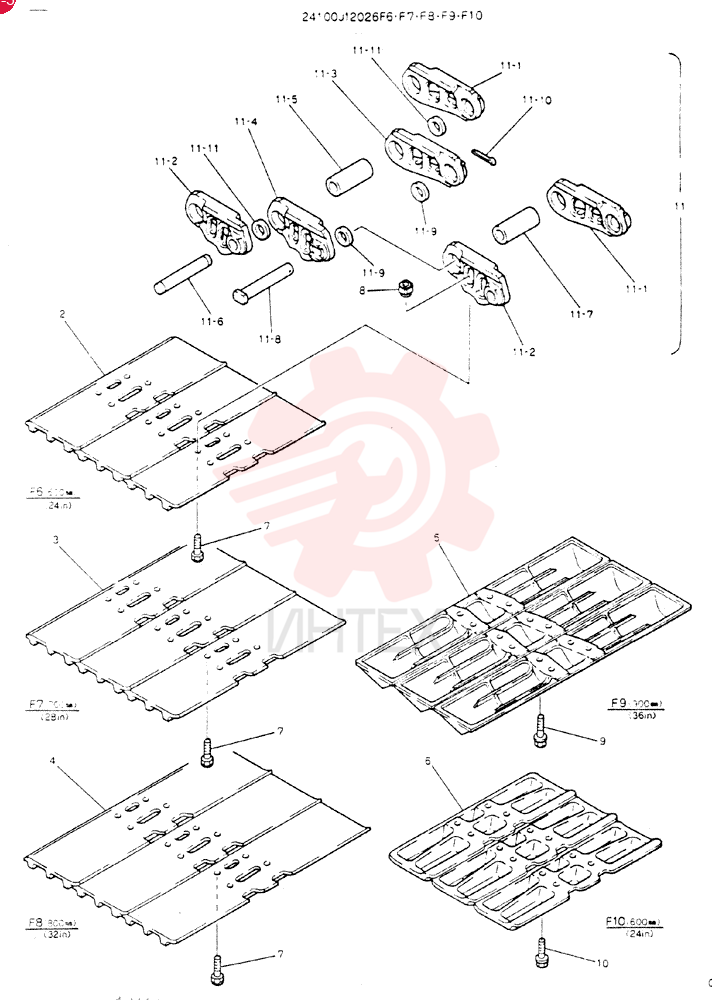 INSTAL, CRAWLER TRACK 24100J12026F6