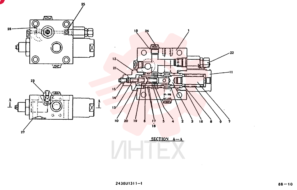 VALVE ASSY, HOLDING, CONSISTS OF THE FOLLOWING PARTS 2436U1311F1