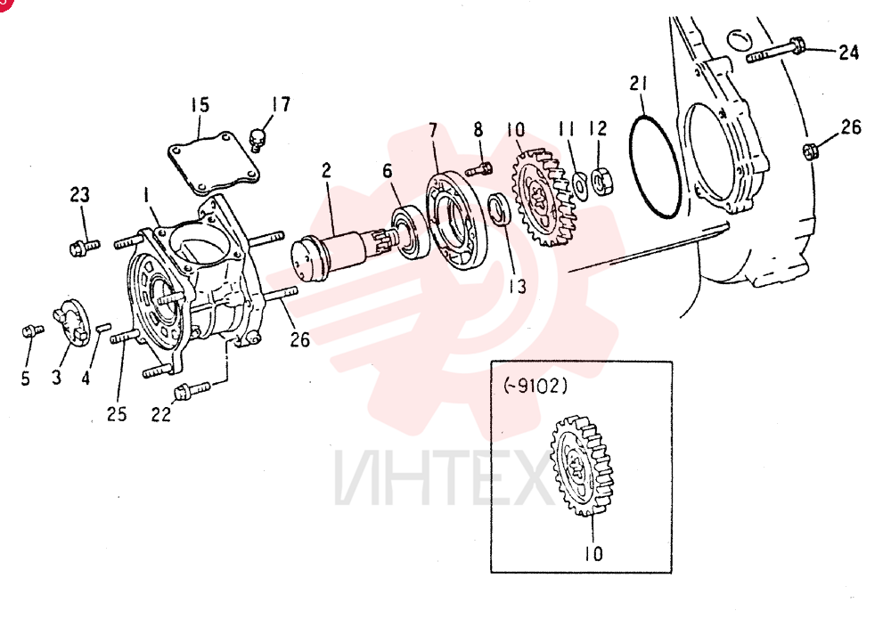 PUMP  DRIVE CASE ASSY, Start Serial: 9103