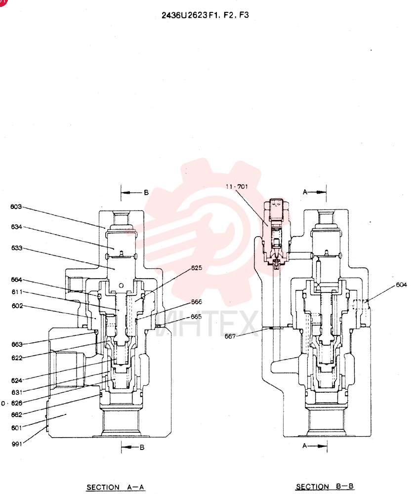 Схема (MD240C) - EXCAVATOR ASN LLU00601 (1/80-12/06) 2436U2623F1