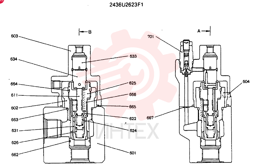 Схема (MD240C) - EXCAVATOR BTW LLU0301 - LLU0600 (1/80-12/06) 2436U2623F1