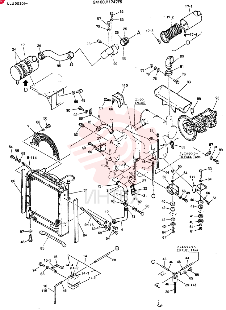 Схема (MD240C) - EXCAVATOR BTW LLU0301 - LLU0600 (1/80-12/06) 24100J11747F5