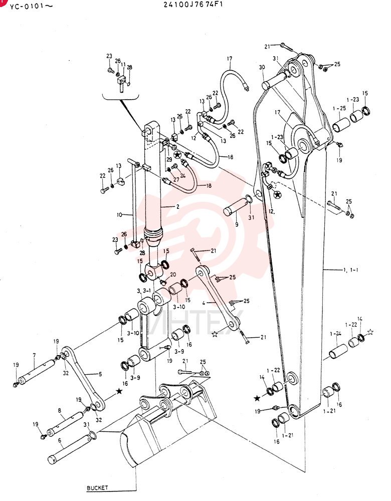 ARM ASSY, LONG 24100J7674F1