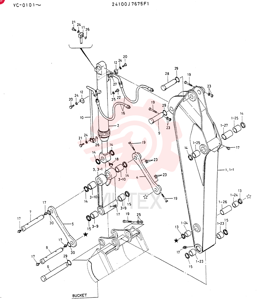 ARM ASSY, SHORT 24100J7675F1
