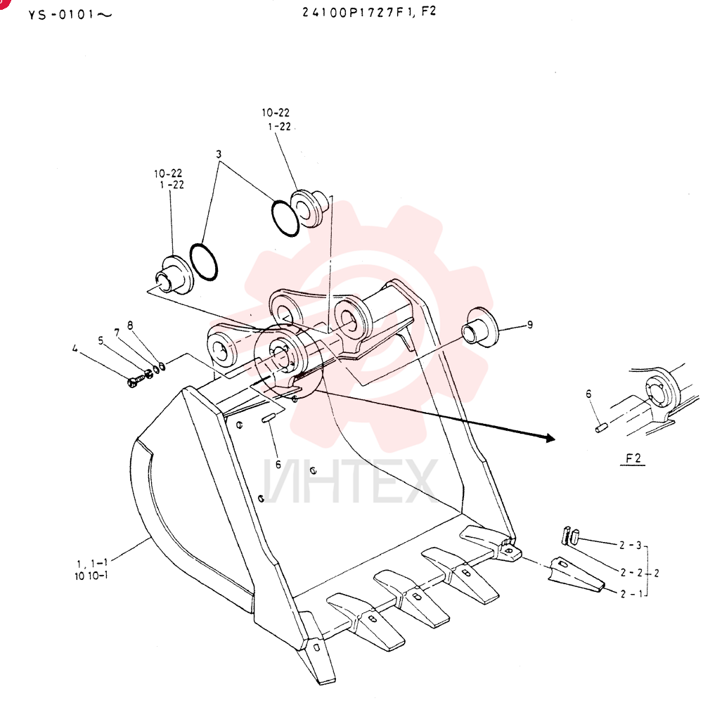 BUCKET  ASSY, 1.6M3, Serial Range: YC-0101-YC-0170