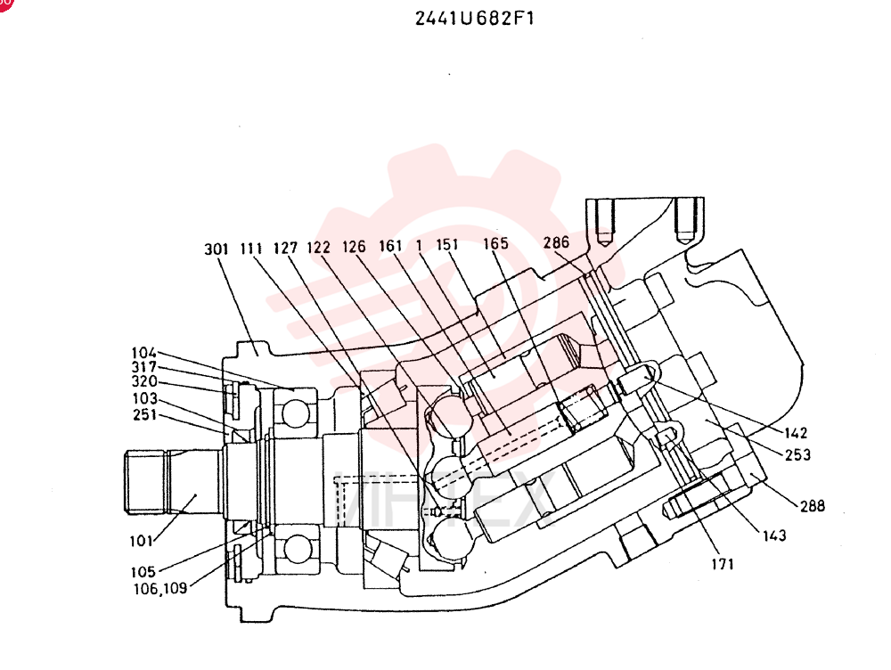 Схема (MD300LC) - EXCAVATOR BTW YC0101 - YC0300 (1/80-12/06) 2441U682F1