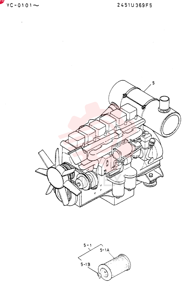 Схема (MD300LC) - EXCAVATOR BTW YC0101 - YC0300 (1/80-12/06) 2451U369F5