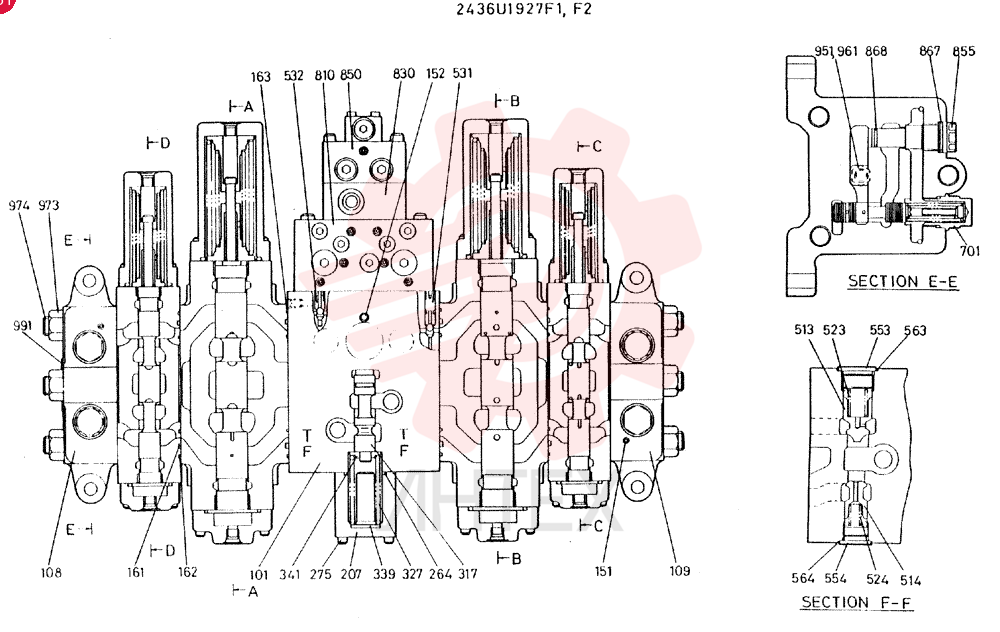 VALVE ASSY, CONTROL CONSISTS OF THE FOLLOWING PARTS 2436U1927F1
