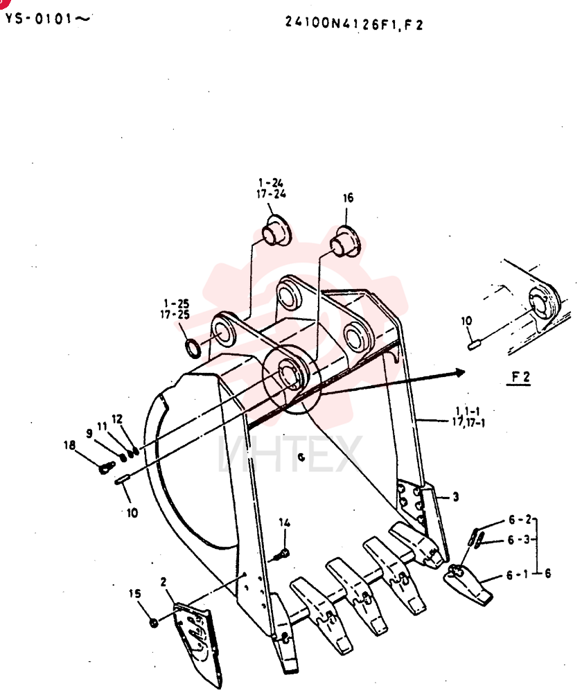 BUCKET ASSY, 2.09CU YD  YS. 0101 to YS. 0121