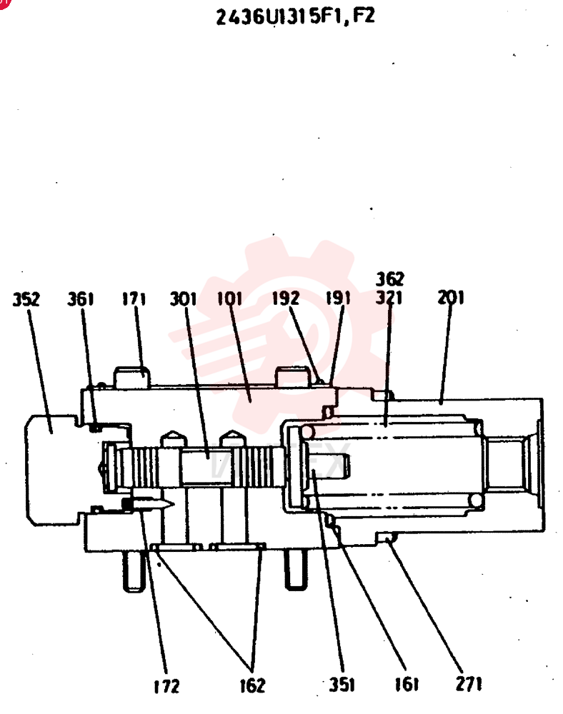 VALVE ASSY CONSISTS OF THE FOLLOWING PARTS 2436U1315F1. F2