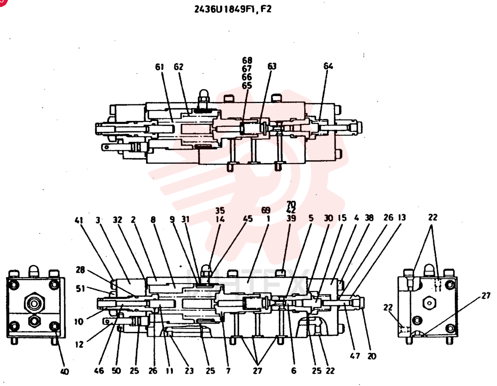 VALVE ASSY CONSITS OF THE FOLLOWING PARTS 2436U1849F1,  F2