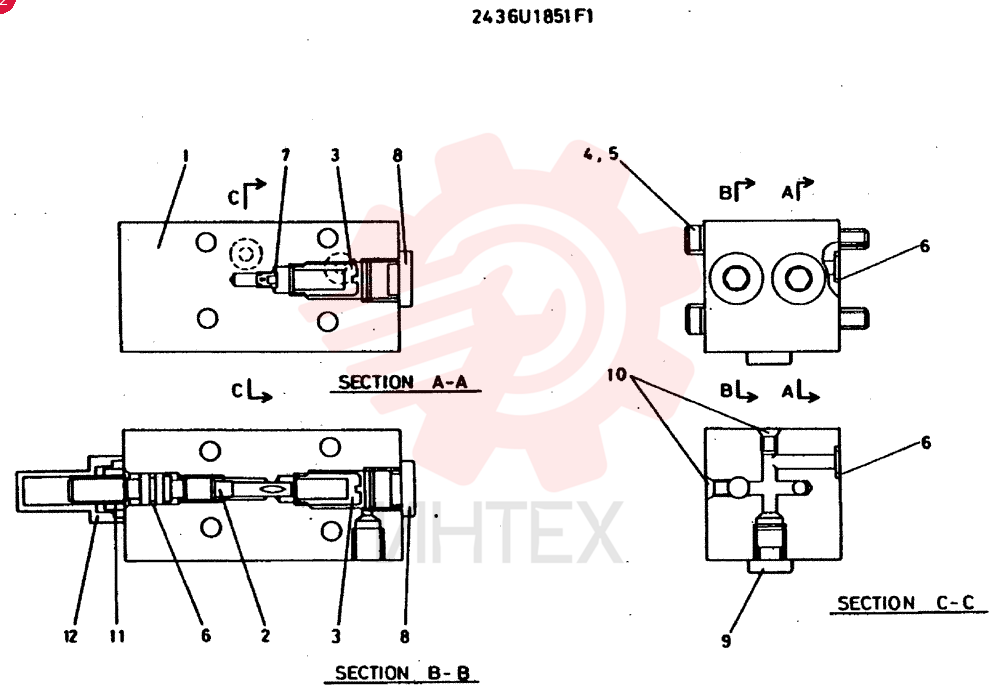 VALVE ASSY CONSITS OF THE FOLLOWING PARTS 2436U851F1
