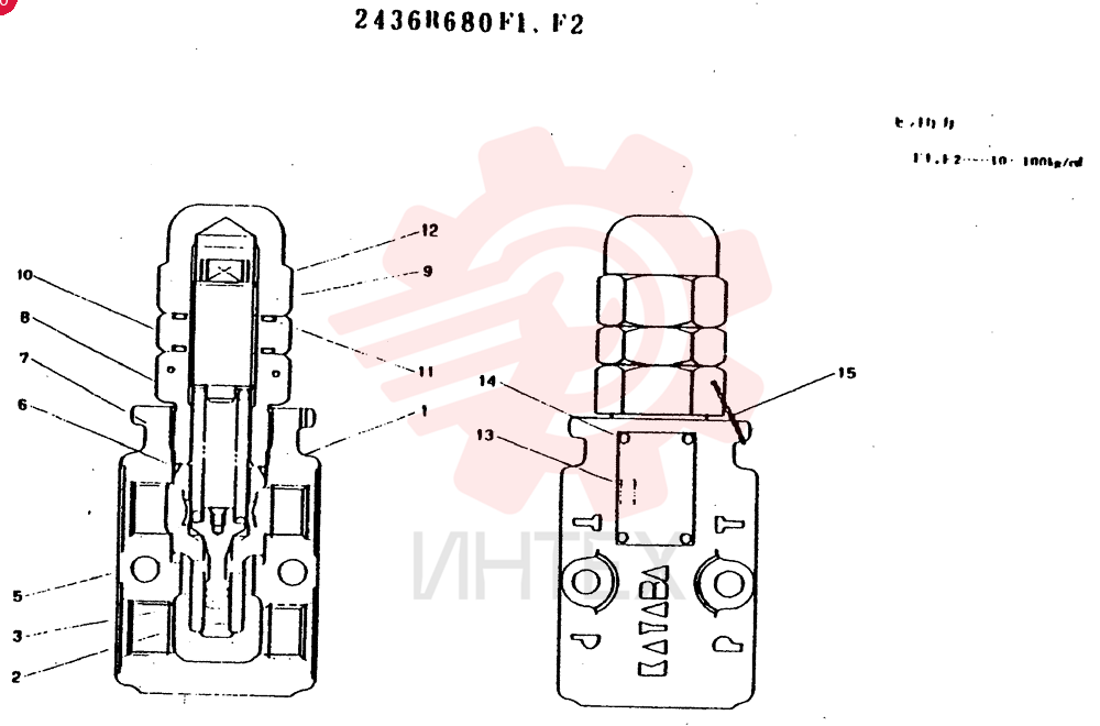 VALVE ASSY, RELIEF CONSISTS OF THE FOLLOWING PARTS 2436N680F1.F2