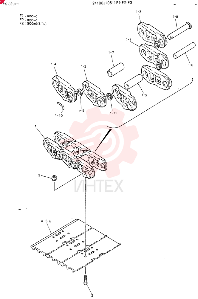 INSTAL, CRAWLER TRACK 24100J10511F1