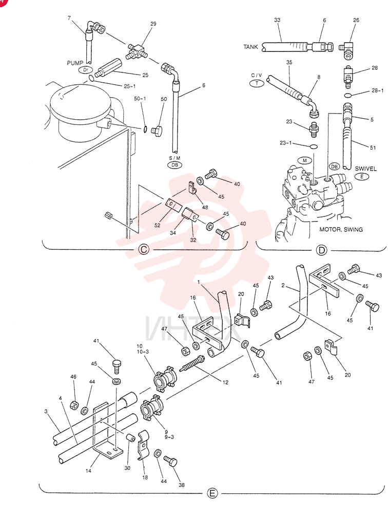 HYD LINES, RETURN (EXTRA) YB32H00003F3 (2)