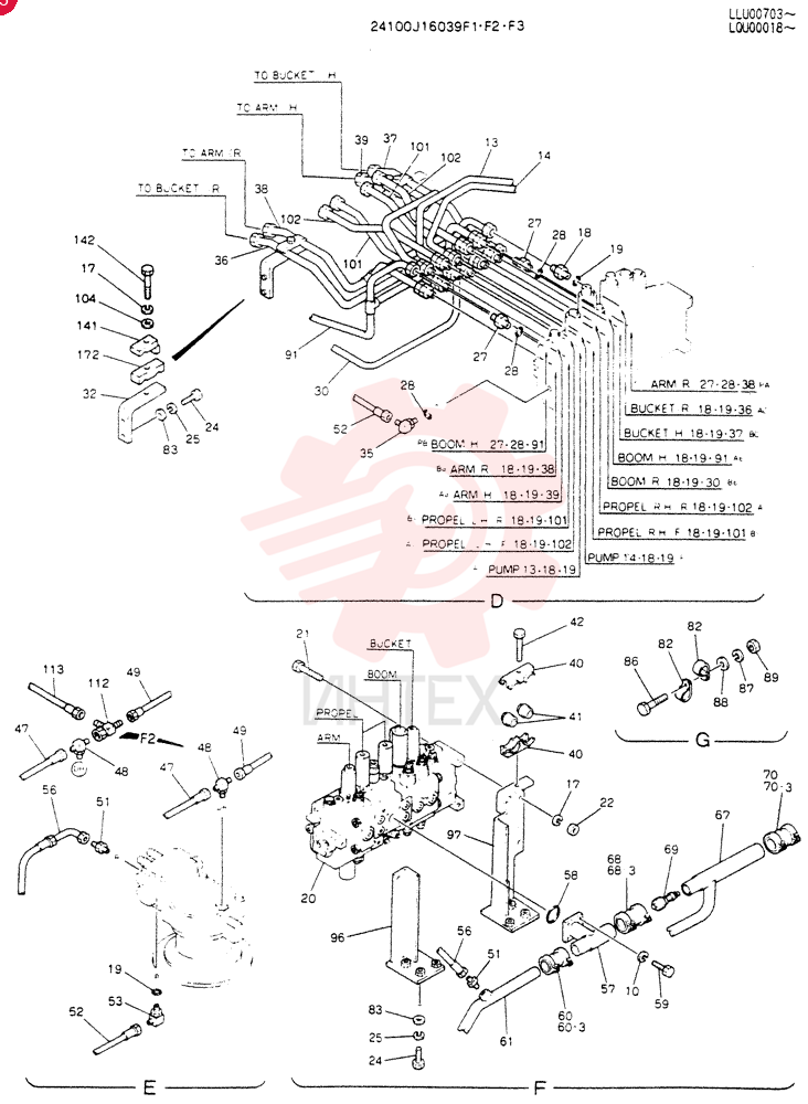 HYDR LINES, UPP 24100J16039F1 (4)