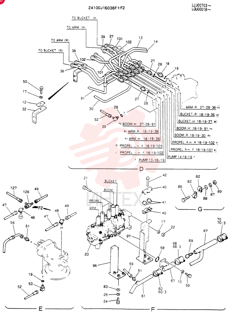 HYDR LINES , UPP 24100J16038F1 (3)
