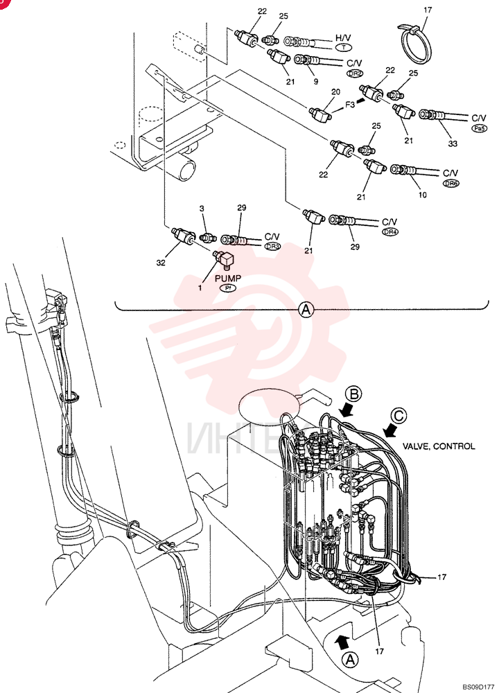 90 ELBOW,Male, 30 Degree Fl, PF 1/4" x PF 1/4", O-Ring