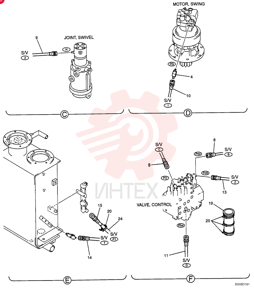 90 ELBOW,Male, 30 Degree Fl, PF 3/8" x PF 3/8", O-Ring