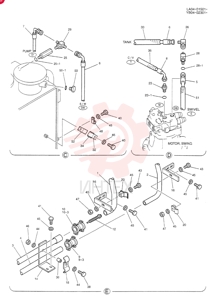 HYD LINES,RETURN (EXTRA) YB32H00003F3 (2)