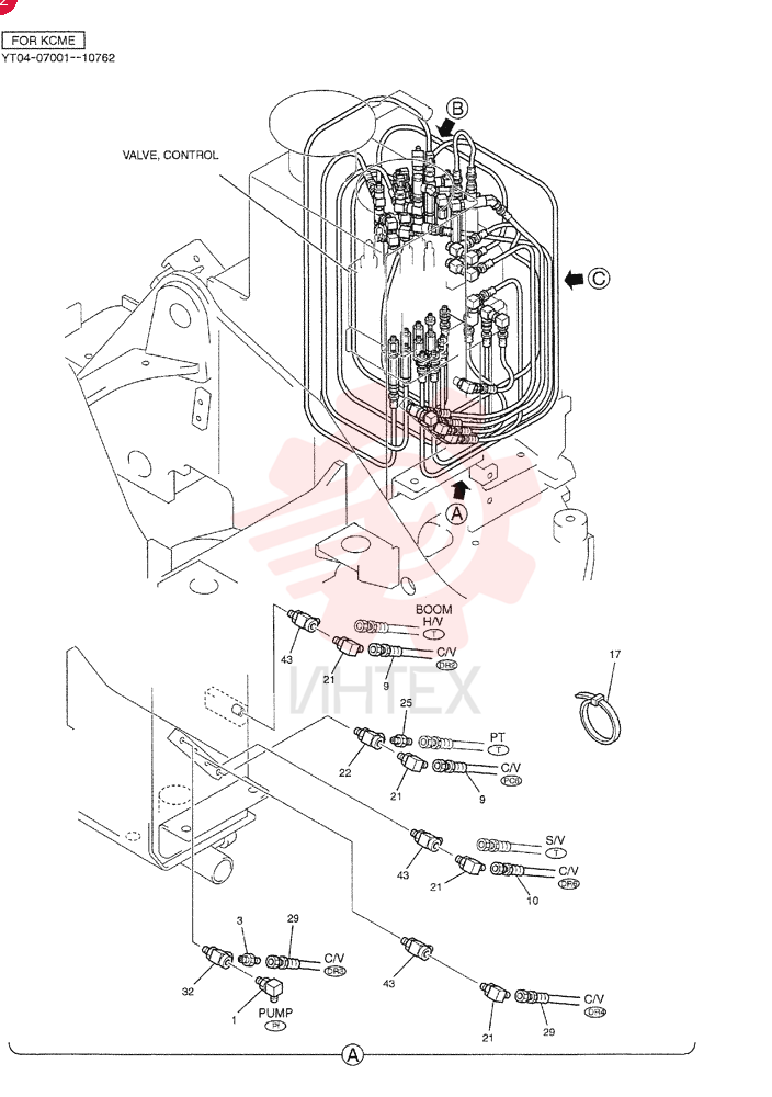 Схема (OFFSET BOOM) - ATTACHMENT - SK70SR-1E & SK70SR-1ES ASN YT04-07001 (3/03-12/04) YT06H000019F6