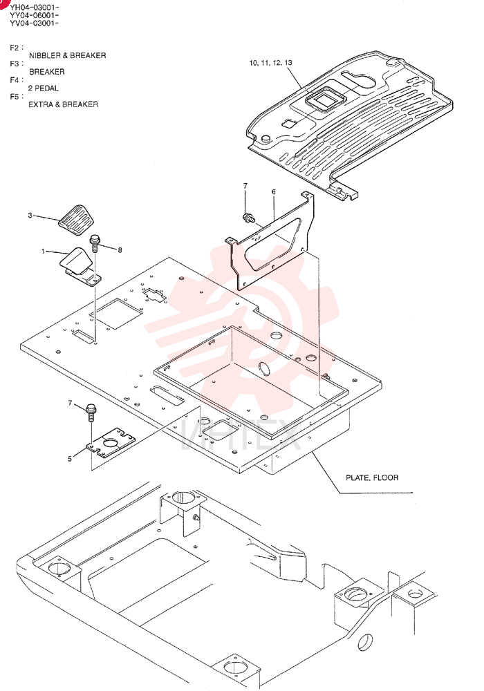 PLATE, FLOOR (NIBBLER & BREAKER) YY03M00014F2