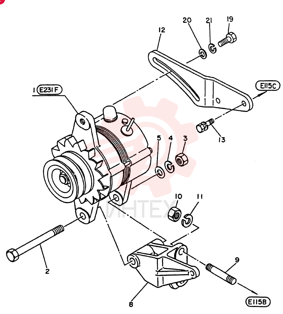 GENERATOR ASSY (35A-BX2) (INNER PARTS E231E) (FOR A1) VG231009607 (2)