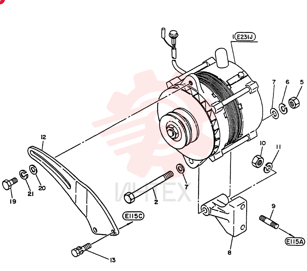 GENERATOR ASSY (35A-BX2) (INNER PARTS E231E) (FOR A1) VG231009607 (3)