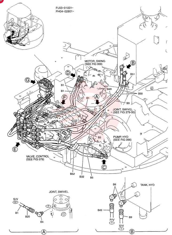 CONTROL LINES, REMOTE, Serial Range: PJ03-01001--PJ03-01058 PH62H00002F1 (1)