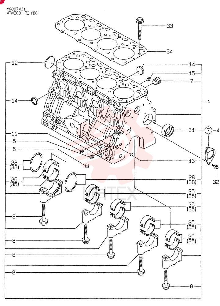 CYLINDER BLOCK (A) 4TNE88-YBC