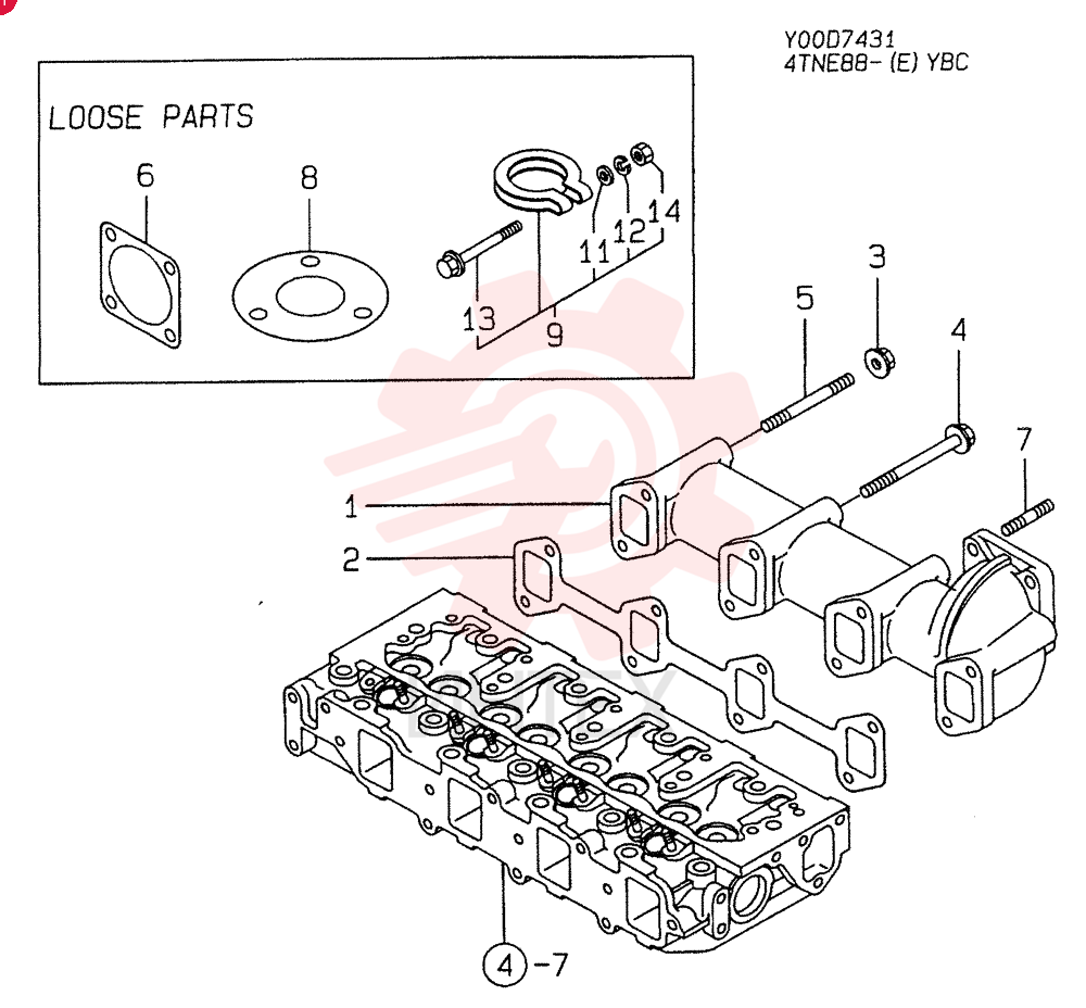 EXHAUST MANIFOLD (A) 4TNE88-YBC
