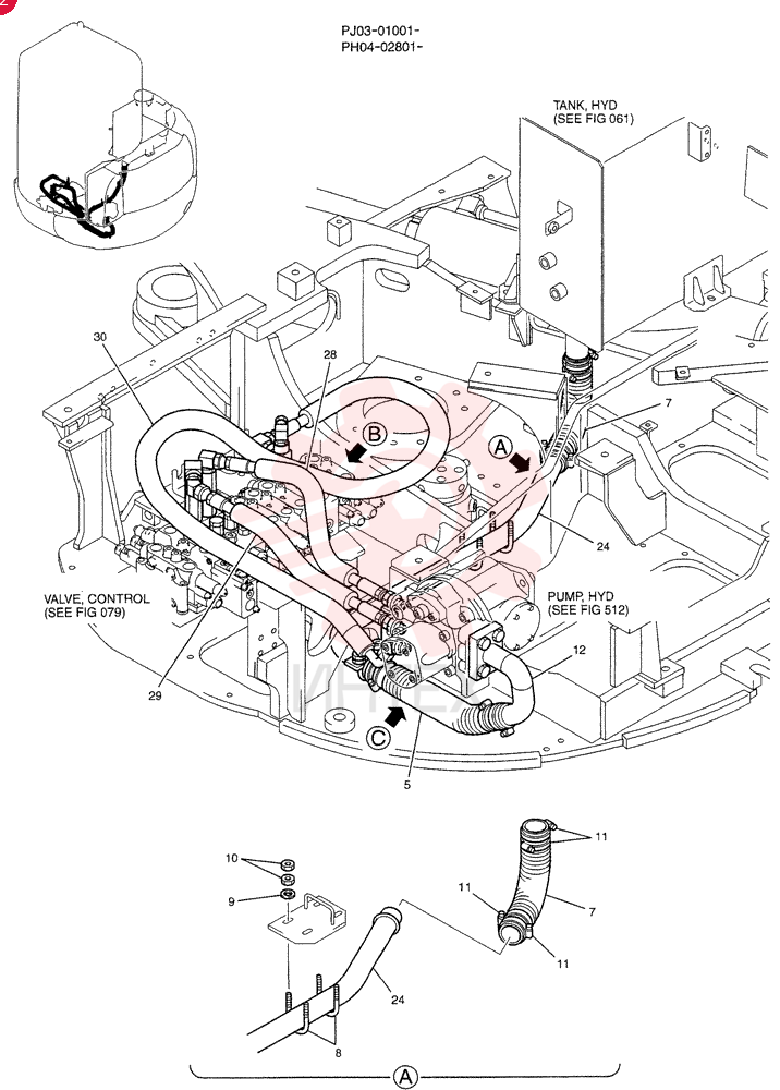 HYD LINES, PUMP PH30H00004F2 (1)