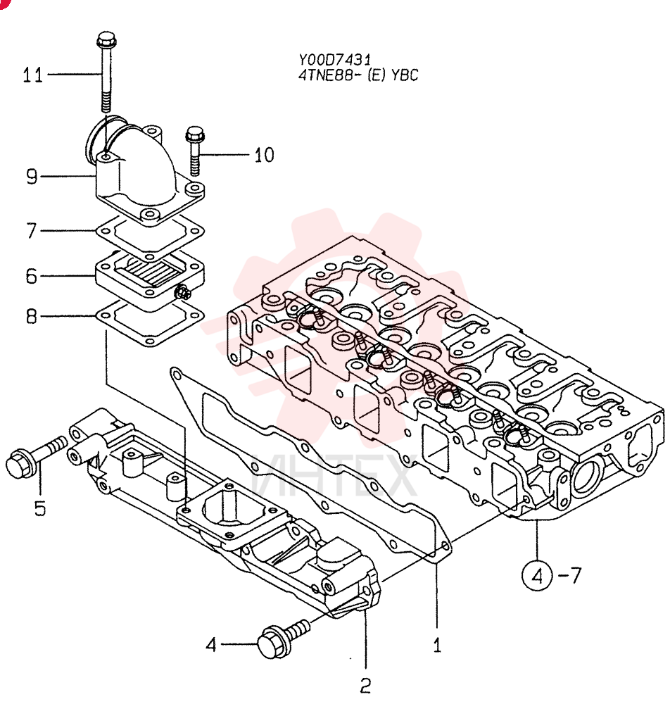 SUCTION MANIFOLD (A) 4TNE88-YBC