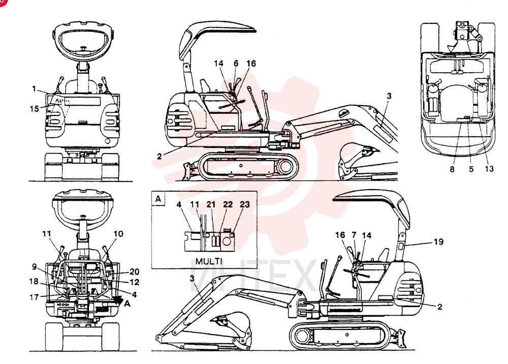 Схема (SK015) - COMPACT EXCAVATOR ASN PU02001 (1/98-12/03) S04293-90040 (1)