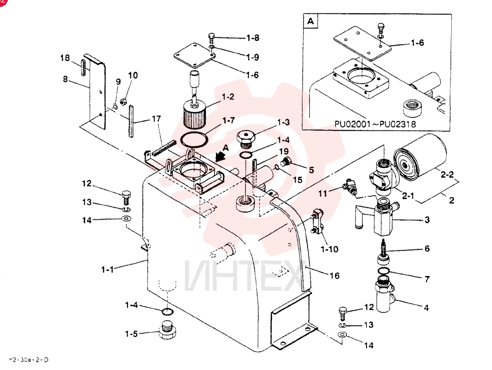 TANK ASSY, HYDRAULIC  PU02001, Serial Range: -PU02318
