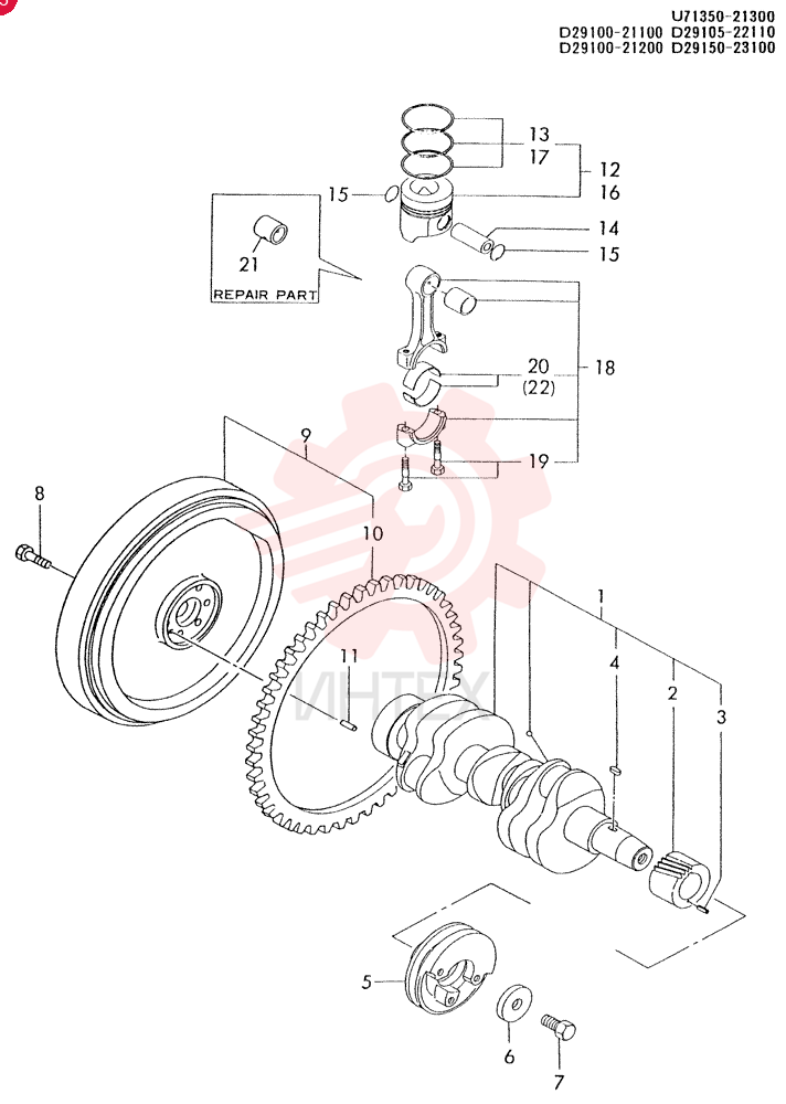 CRANKSHAFT AND PISTON 3TN84L-RTBA