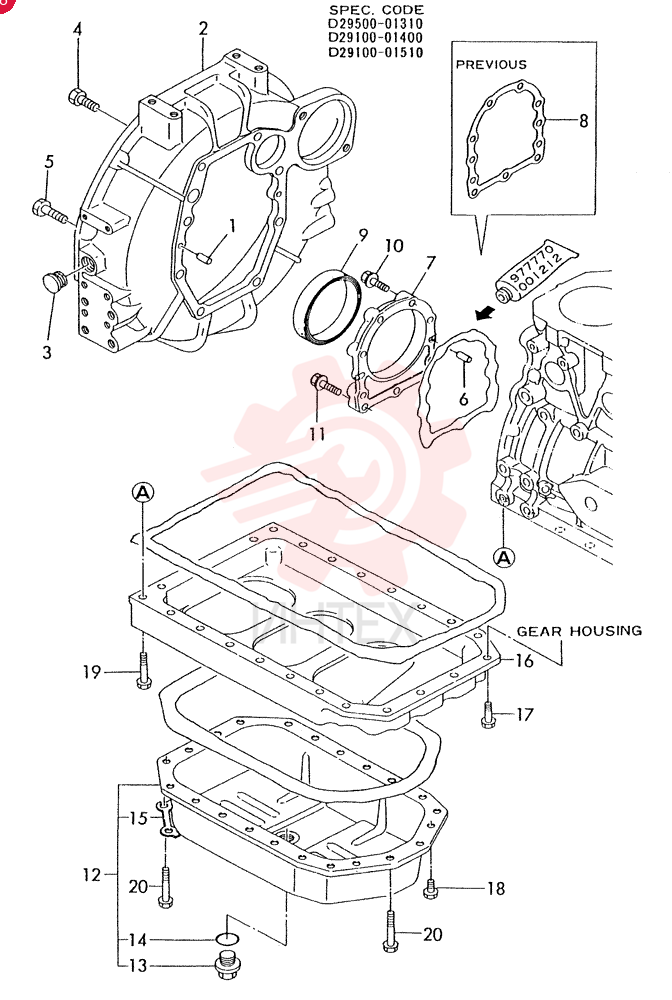 FLYWHEEL SUMP & OIL HOUSING 3TN84L-RTBA