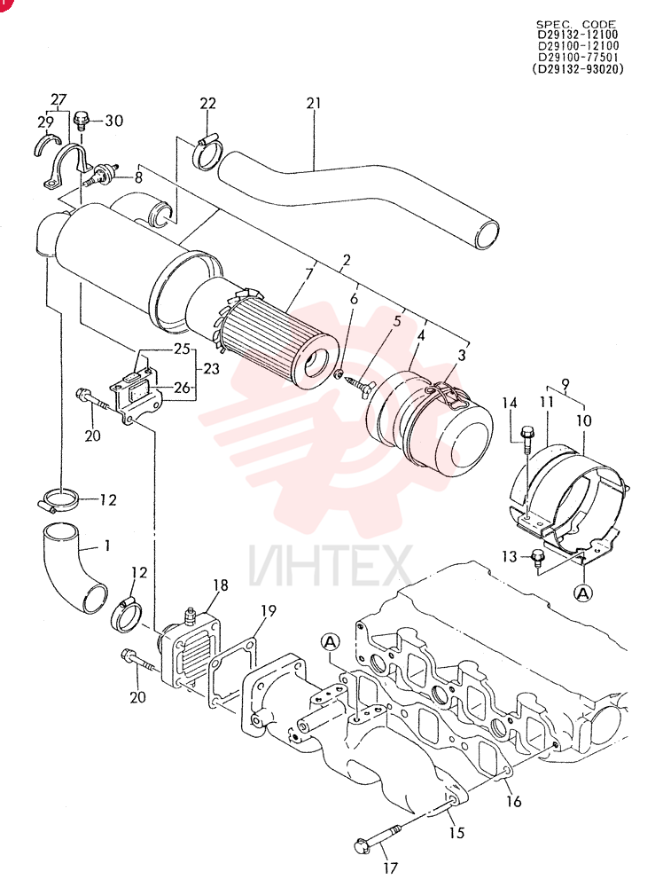 SUCTION MANIFOLD AND AIR CLEANER 3TN84L-RTBA