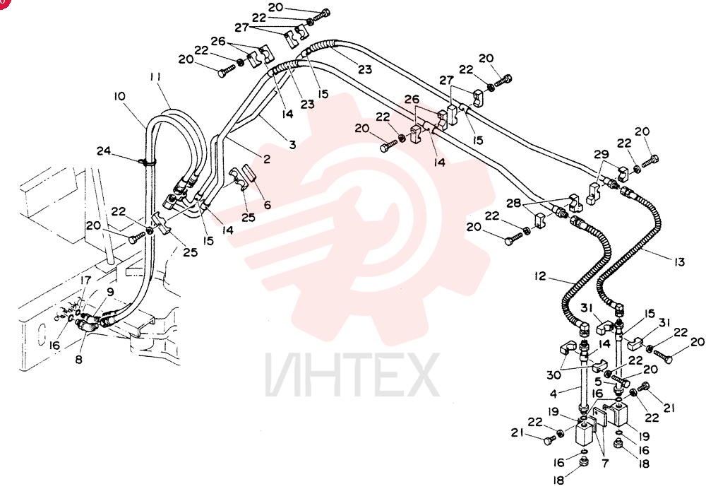BREAKER PIPING ASSY INCLUDES REF 2-31, Serial Range: PV00003-PV00050