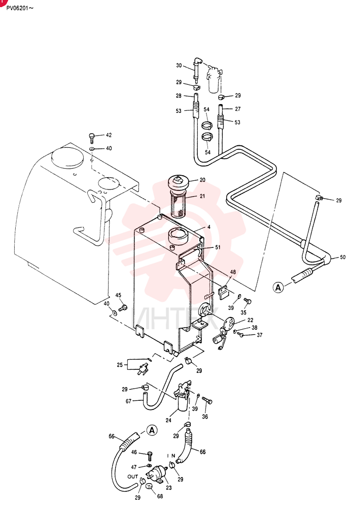 Схема (SK025-2) - COMPACT EXCAVATOR ASN PV06201 (3/01-9/04) PV33H00006P1