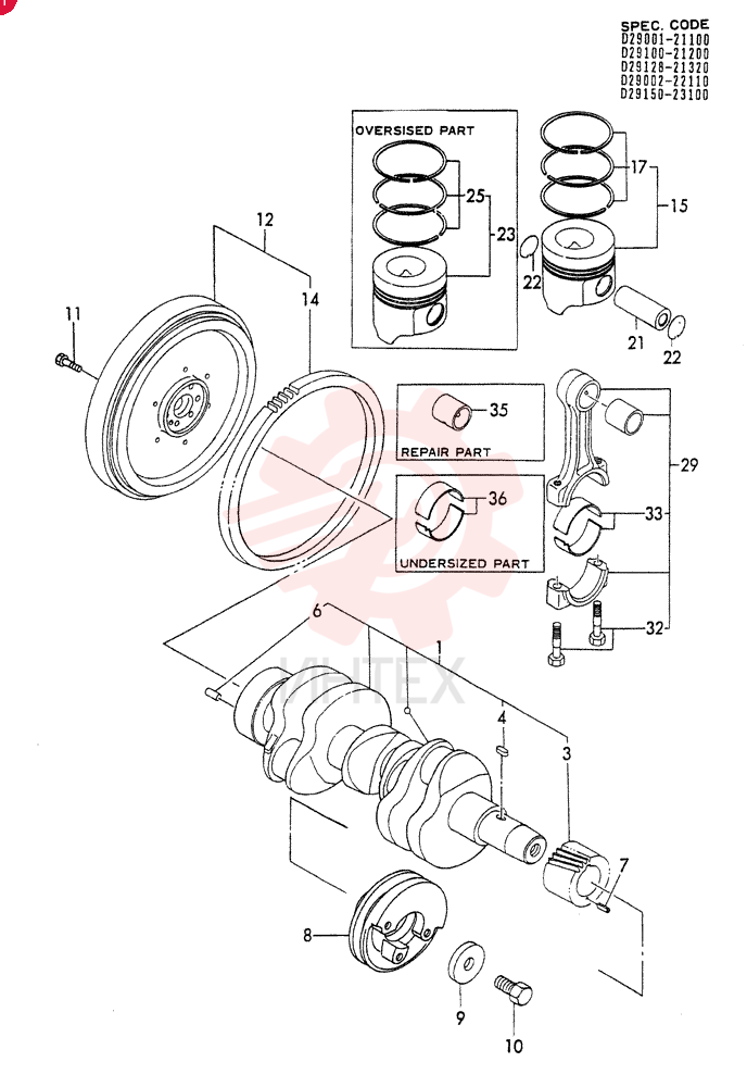 CRANKSHAFT SHAFT & PISTON(A)
