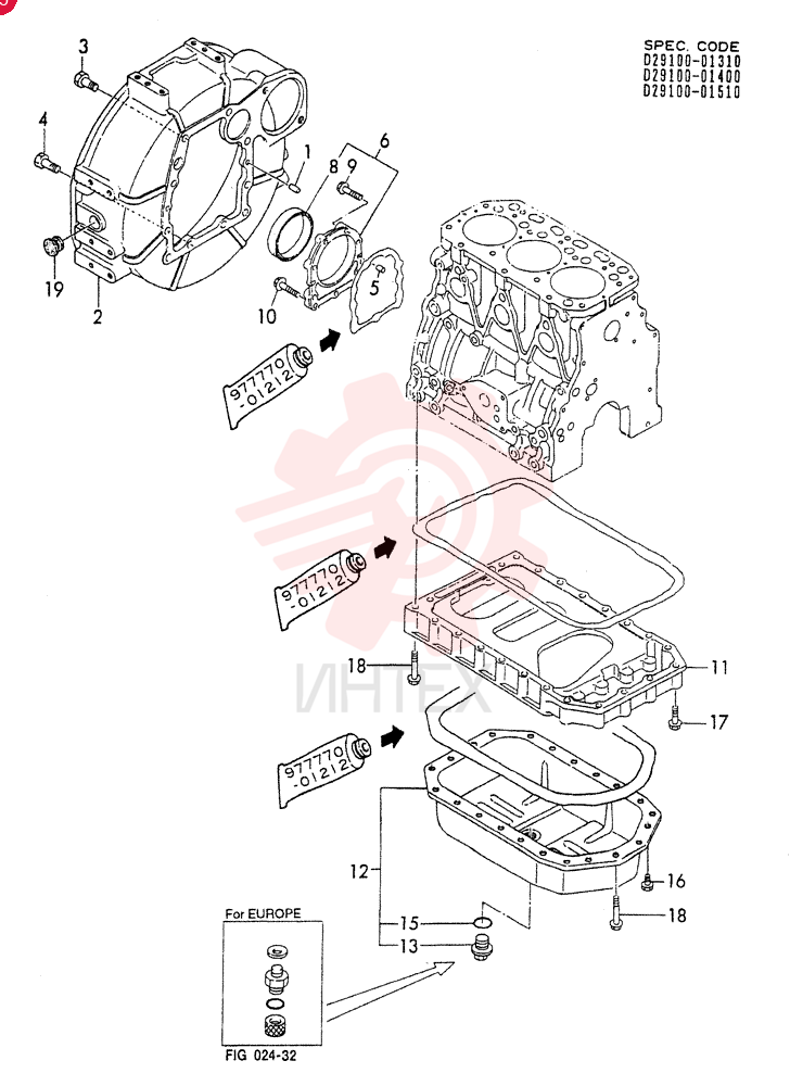 FLYWHEEL HOUSING AND L.O PUMP (A) 3TNE84-YBB