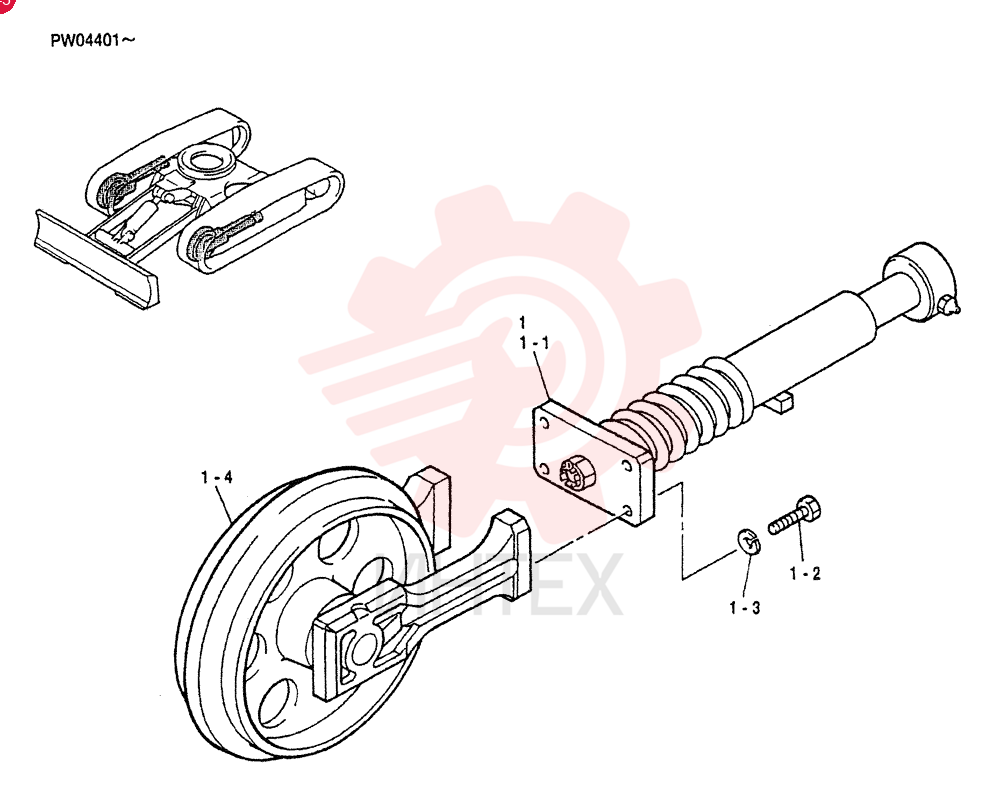 IDLER ASSY, CRAWLER PW54D00003F1