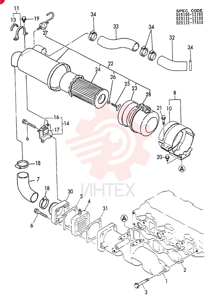 SUCTION MANIFOLD AND AIR CLEANER(A) 3TNE84-YBB