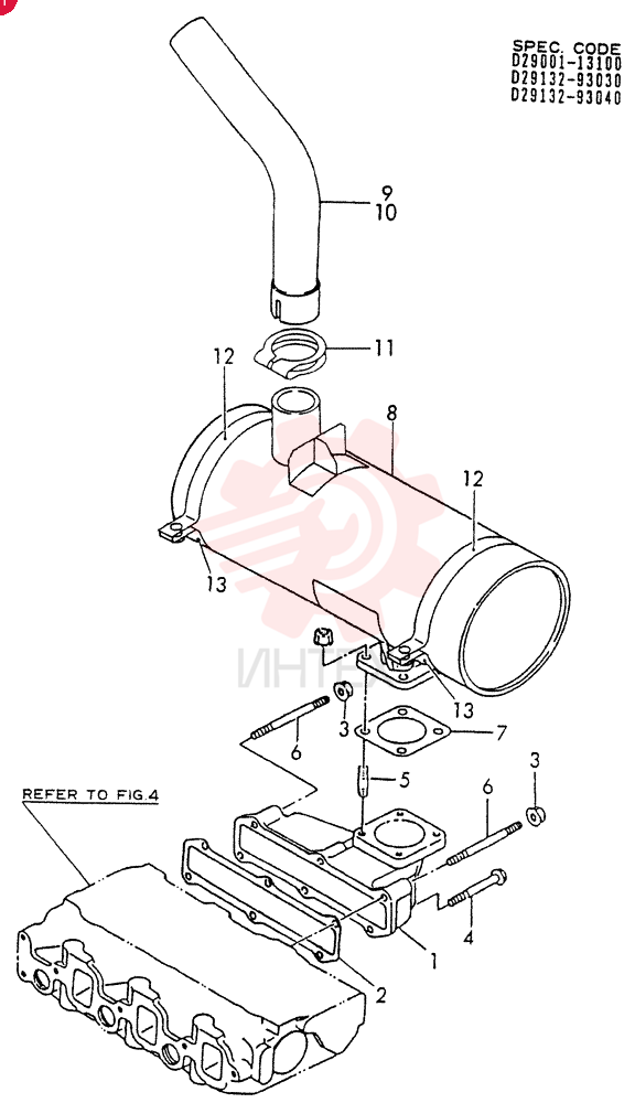 MANIFOLD, EXHAUST VV12900113100