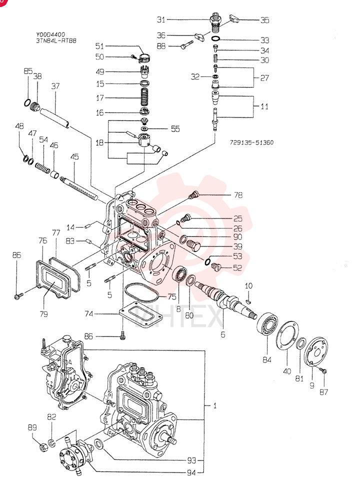 FUEL INJECTION PUMP (A) 3TN84L-RTBB