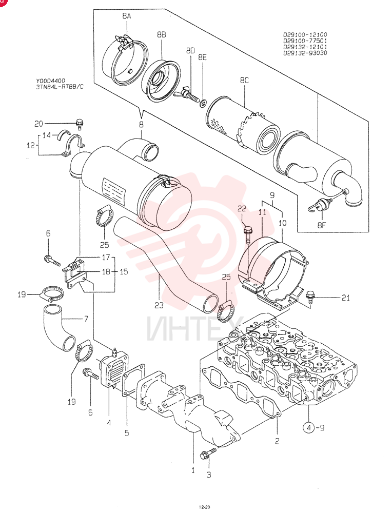 SUCTION MANIFOLD & AIR CLEANER (A) 3TN84L-RTBB