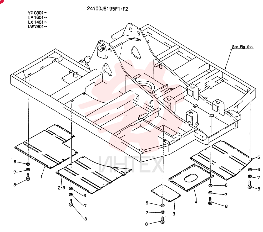 COVER,UNDER, Serial Range: LX1401-LX1407